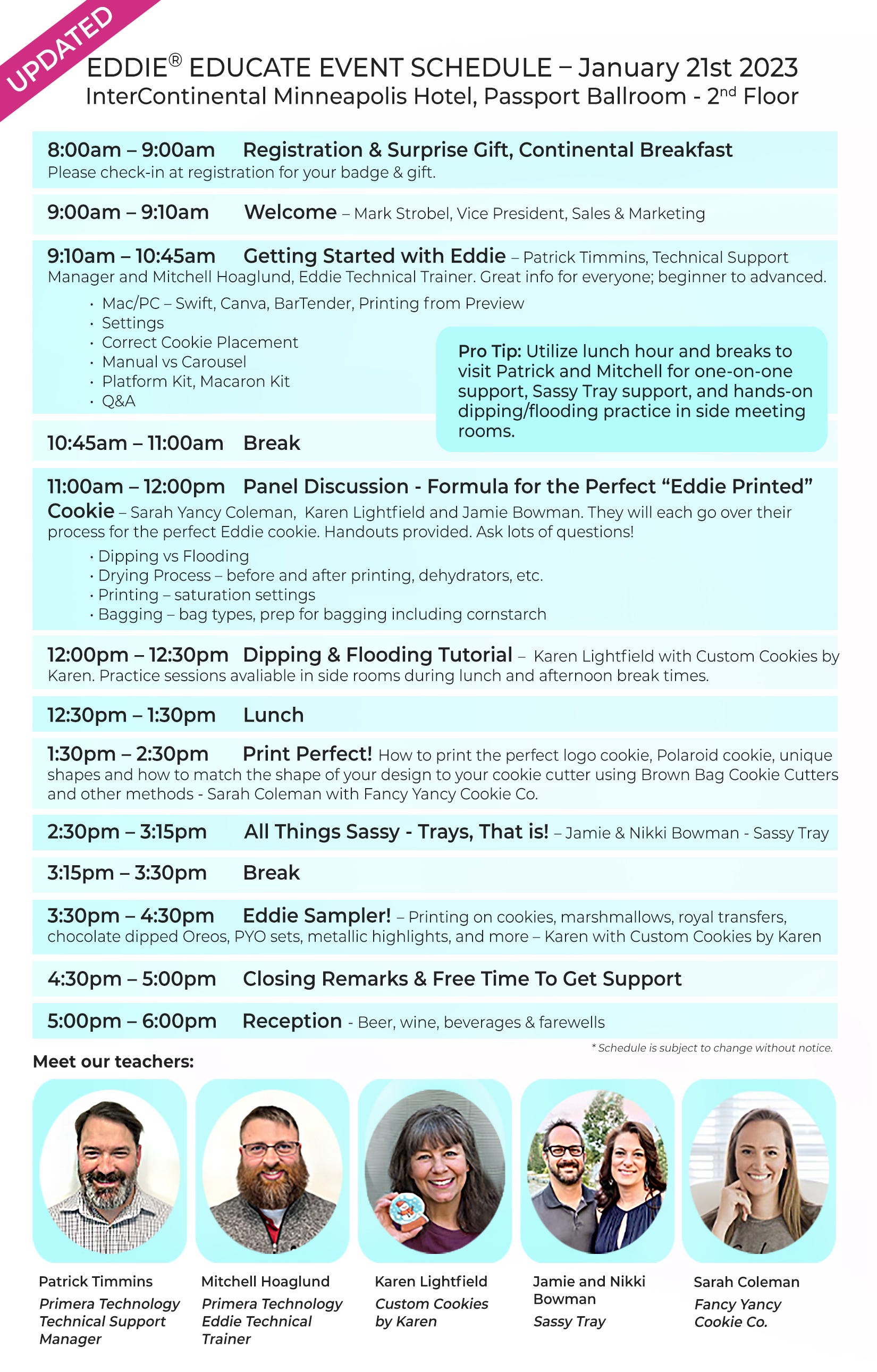 event itinerary