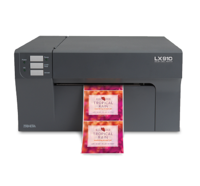 LX910 Color Label Printer with Body Wash Label Output